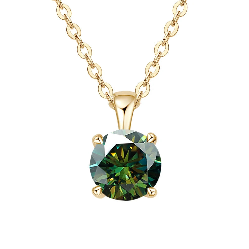 JoyceJelly™ 1ct Moissanite Pendant Necklace | Classic 4-Prong Luxury Fine Jewelry