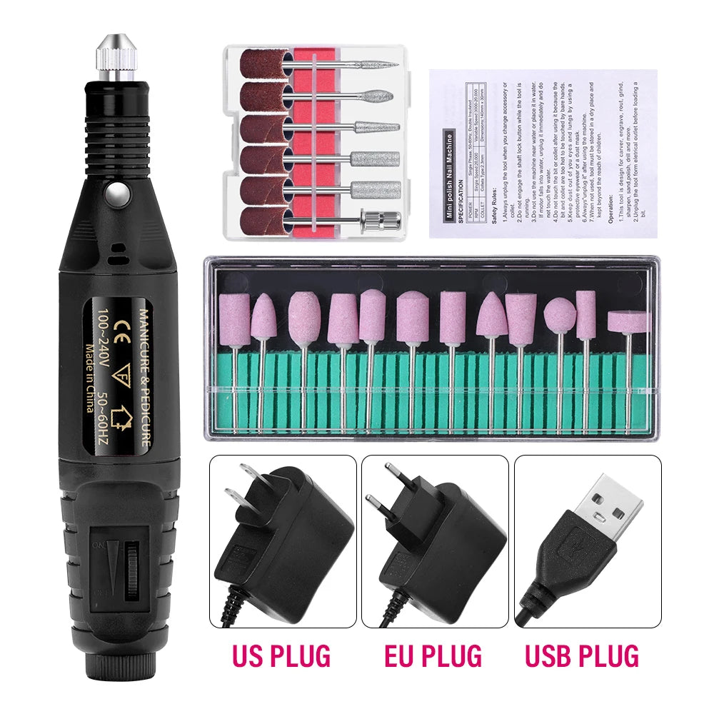 LULAA ProFile™ — Portable Electric Nail Drill Set for Manicure & Pedicure