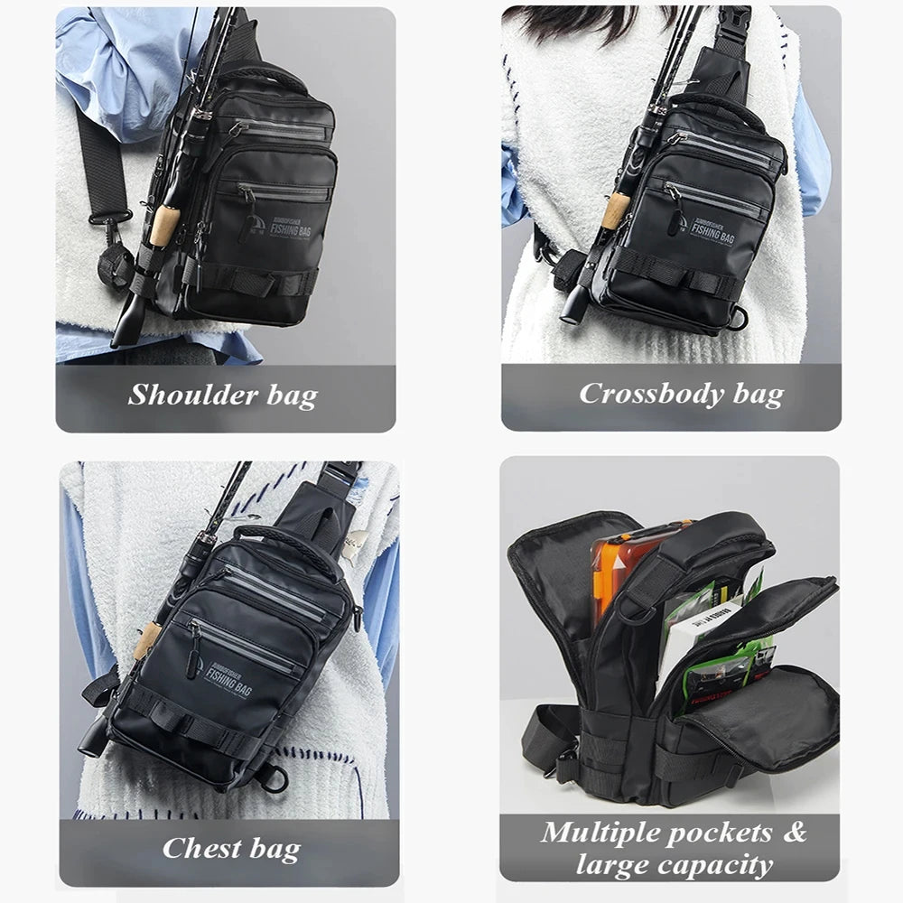 ProTrek™ Tactical Fishing Gear Bag – Lightweight Waterproof Multi-Compartment Backpack for Outdoor Anglers