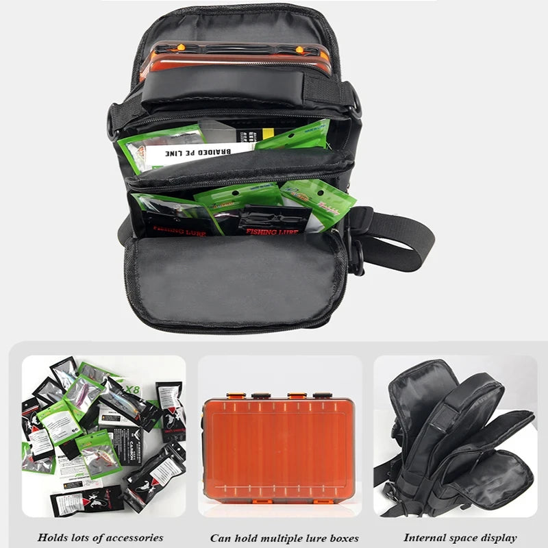 ProTrek™ Tactical Fishing Gear Bag – Lightweight Waterproof Multi-Compartment Backpack for Outdoor Anglers