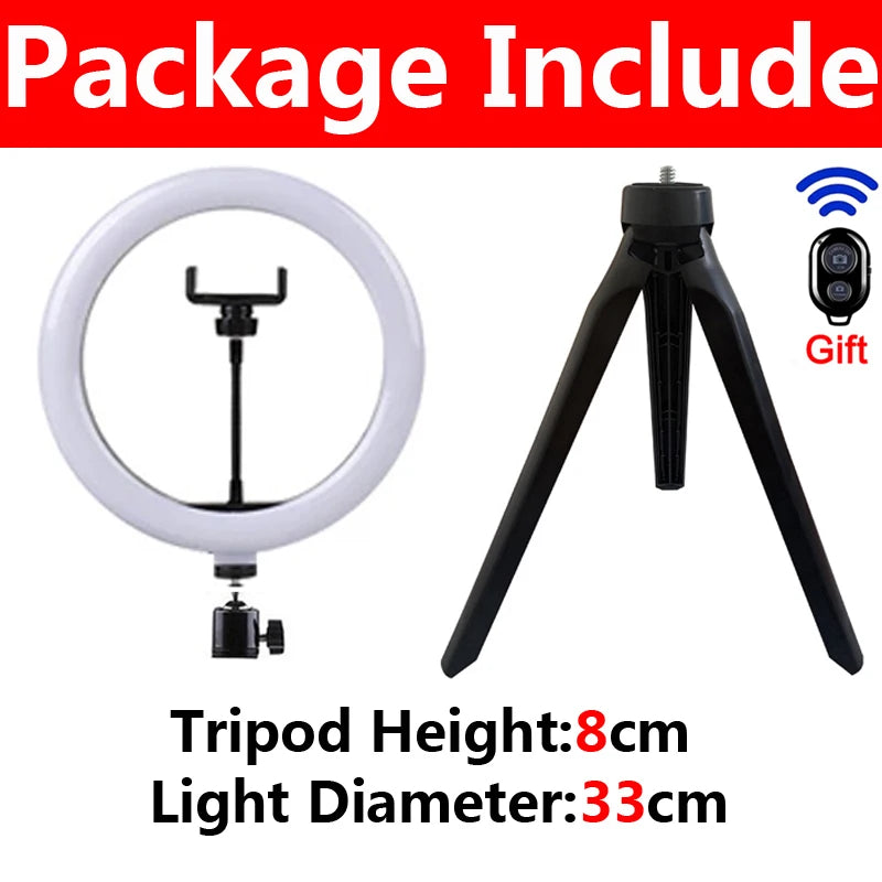 GlowBeam Studio™ — LED Ring Light with Tripod & Remote