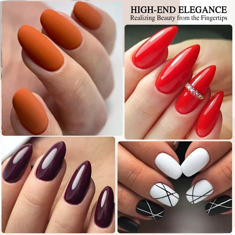15ML HEMA-Free Base & Top Coat Set – Crystal Glossy & Velvet Matte Finish for Sensitive Nails | Soak-Off UV/LED Gel Varnish