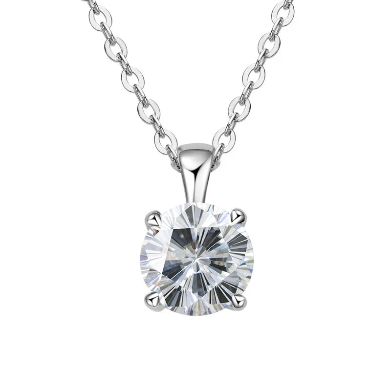 JoyceJelly™ 1ct Moissanite Pendant Necklace | Classic 4-Prong Luxury Fine Jewelry