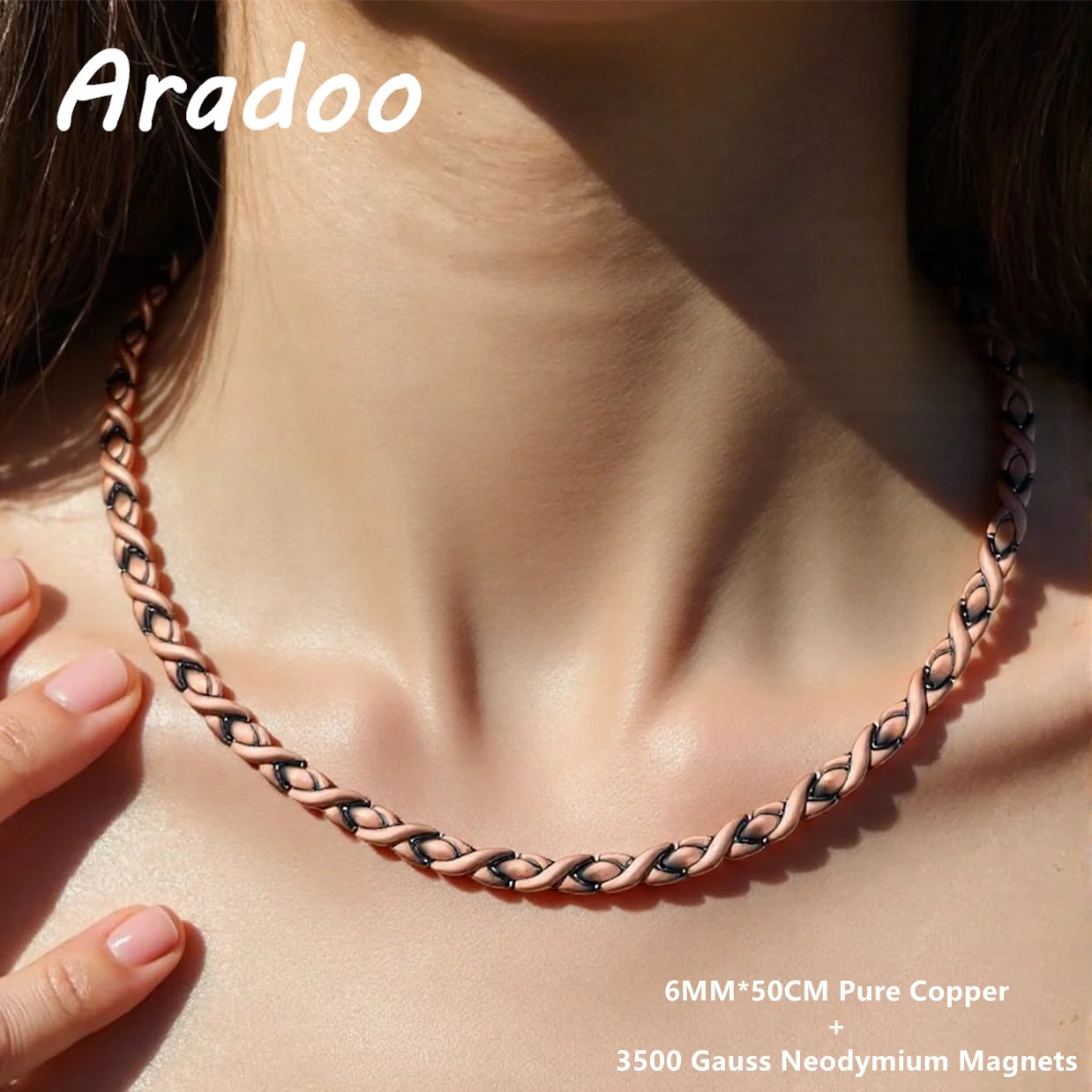 ARADOO Magnetic Copper Necklace – Stylish Pain Relief & Wellness Jewelry for Men & Women