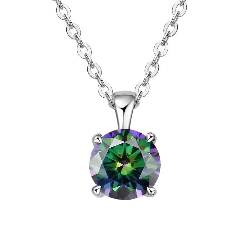 JoyceJelly™ 1ct Moissanite Pendant Necklace | Classic 4-Prong Luxury Fine Jewelry