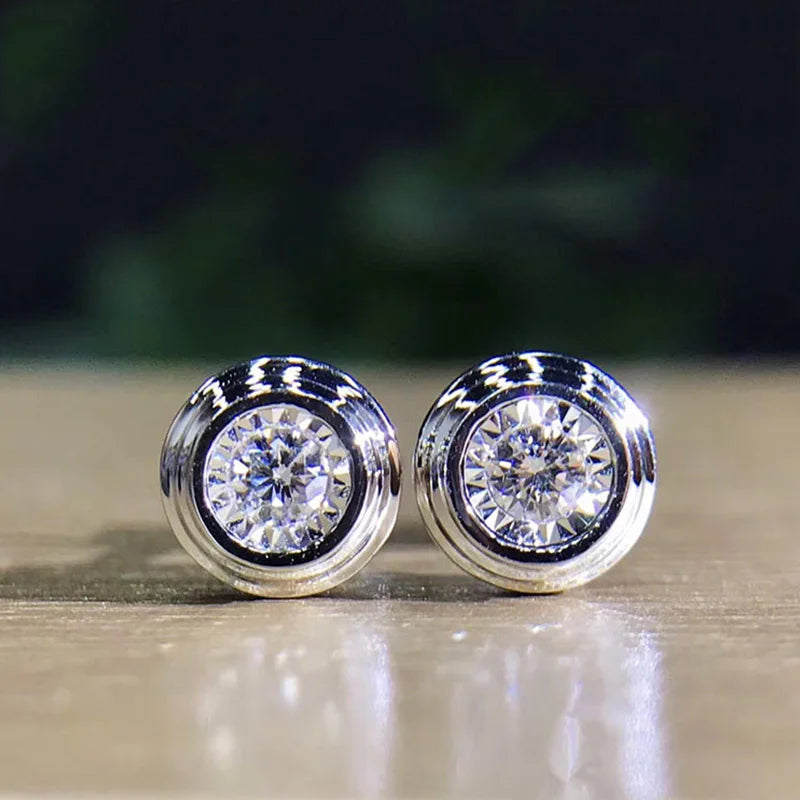 CAOSHI Elegant Oval-Cut CZ Stud Earrings – Simple Shiny Crystal Jewelry for Women | Timeless & Versatile Accessories