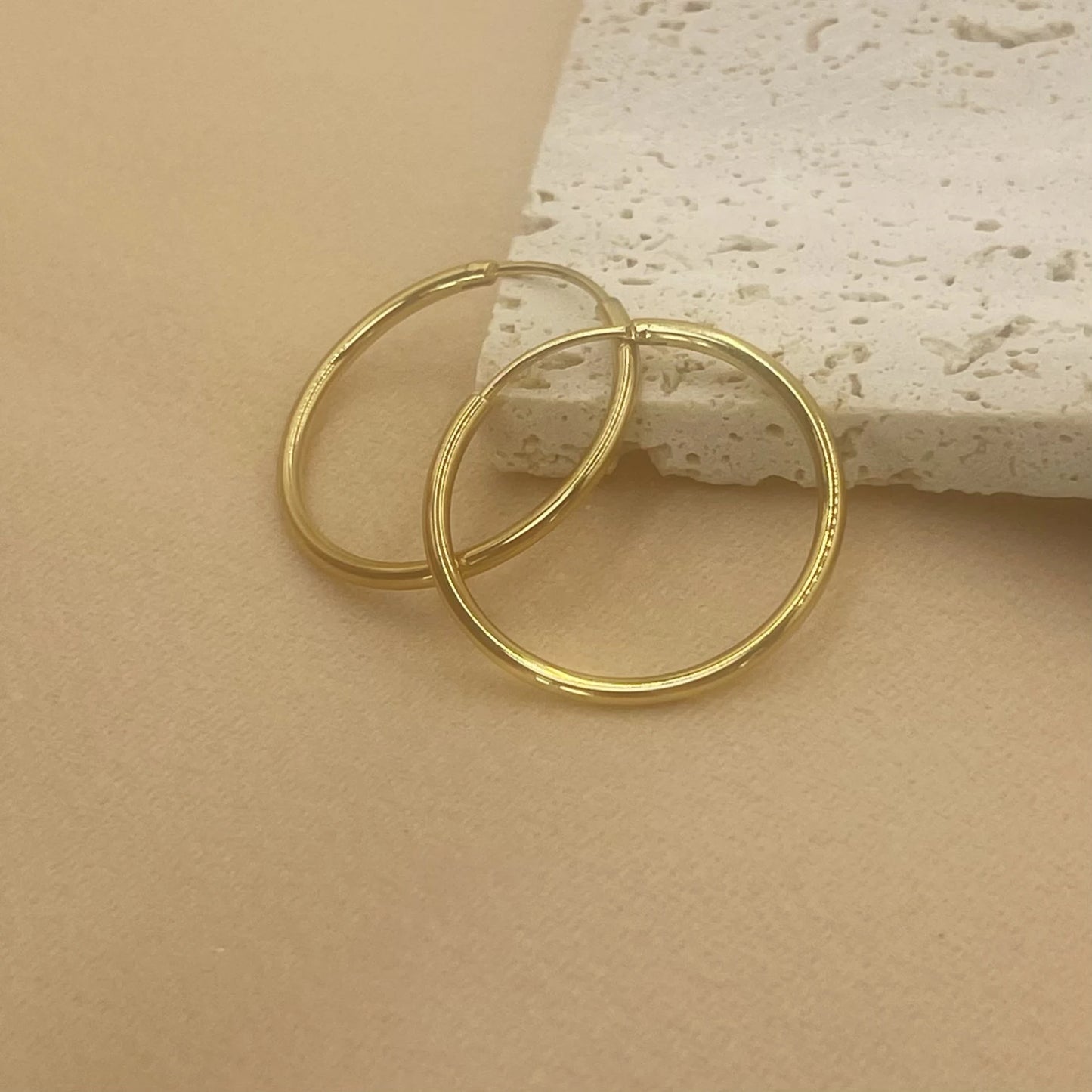 Bold Elegance: 12–70mm Stainless Steel Minimalist Gold Hoop Earrings for Women