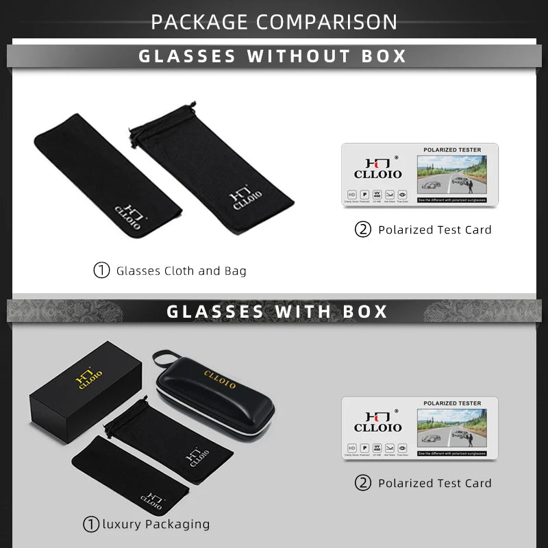 CLLOIO Polarized Photochromic Sunglasses – UV400 Day/Night Driving Chameleon Glasses for Men (Aluminum Frame)