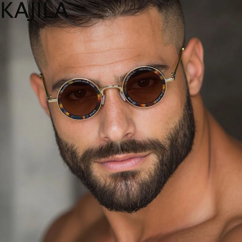 Small Frame Steampunk Round Sunglasses – 2025 Retro Punk Eyewear for Men | Classic Driving UV400 Luxury Brand Shades