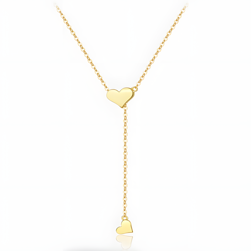 ANDYWEN 925 Sterling Silver Heart Pendant | Gold Adjustable Chain Choker