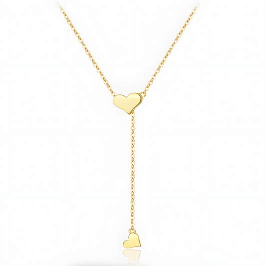 ANDYWEN 925 Sterling Silver Heart Pendant | Gold Adjustable Chain Choker