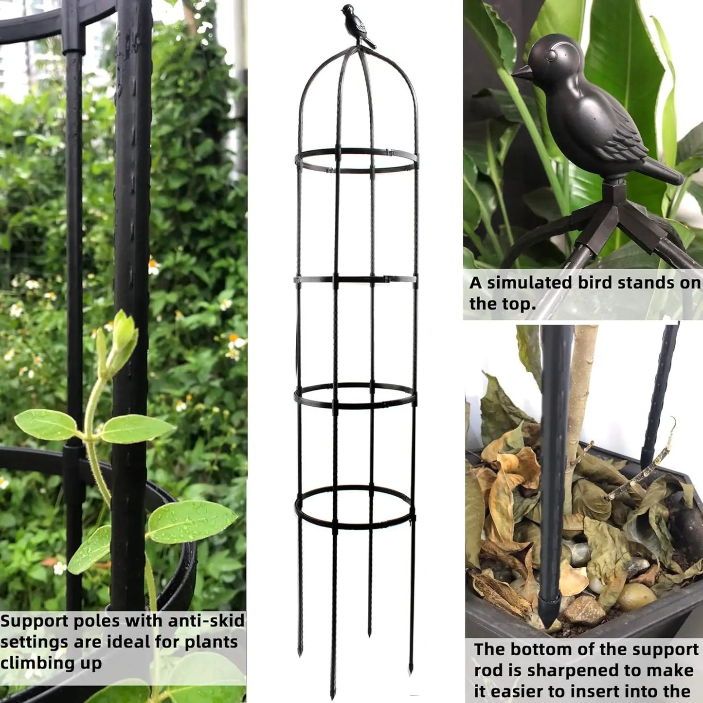VertiGrow™ 6ft Obelisk Garden Trellis – Rustproof Support for Climbing Plants
