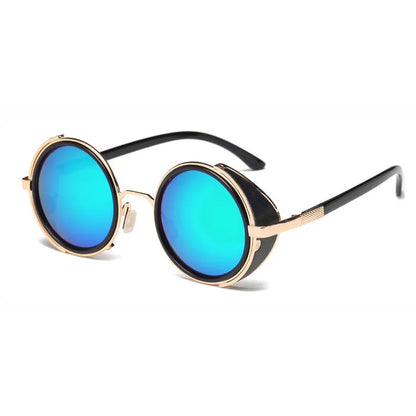 SHAUNA™ Vintage Round Steampunk Sunglasses – Unisex Retro Punk UV400 Designer Eyewear