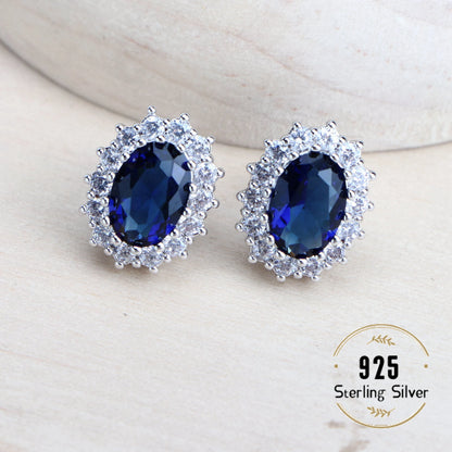 Celestial Blue Bridal Set – 925 Sterling Silver Wedding Jewelry with Blue Zirconia Stones