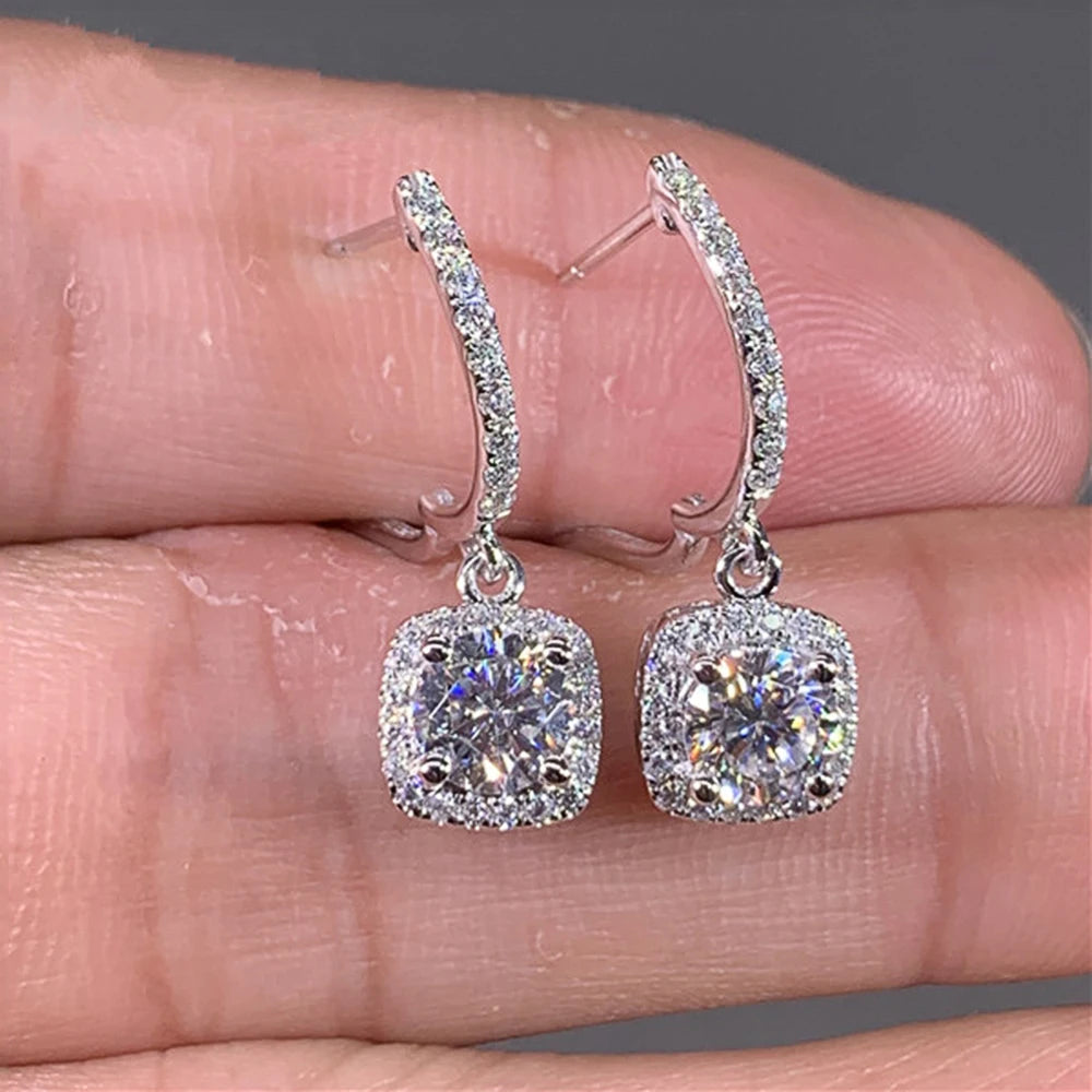Huitan Trendy Square Drop Earrings – Elegant Bridal & Wedding Dangle Jewelry for Women
