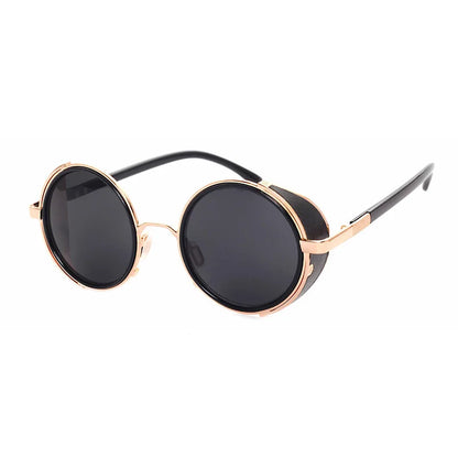 SHAUNA™ Vintage Round Steampunk Sunglasses – Unisex Retro Punk UV400 Designer Eyewear