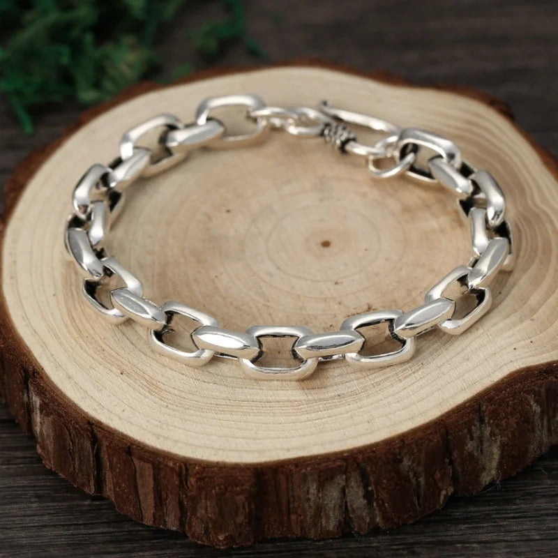 Vintage Silver Ethnic Dragon Cuff Bracelet – Bold Men’s Motorcycle & Street Style Jewelry
