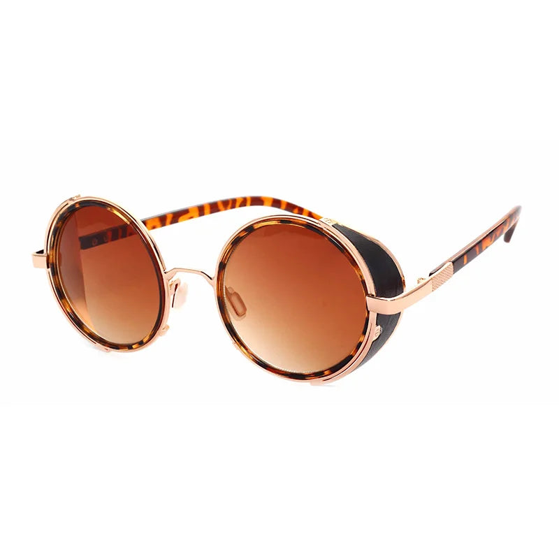 SHAUNA™ Vintage Round Steampunk Sunglasses – Unisex Retro Punk UV400 Designer Eyewear
