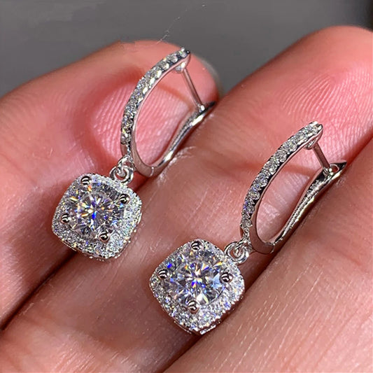 Huitan Trendy Square Drop Earrings – Elegant Bridal & Wedding Dangle Jewelry for Women