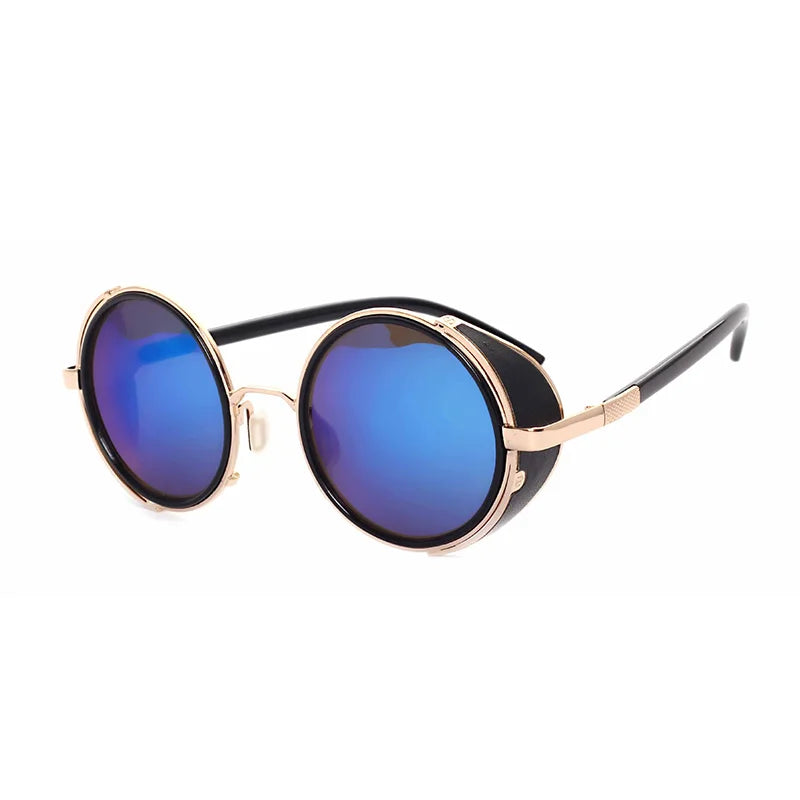 SHAUNA™ Vintage Round Steampunk Sunglasses – Unisex Retro Punk UV400 Designer Eyewear