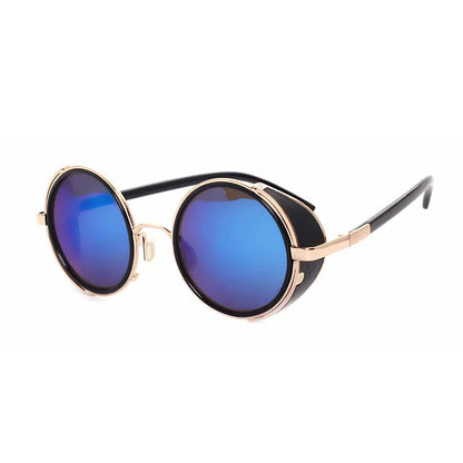 SHAUNA™ Vintage Round Steampunk Sunglasses – Unisex Retro Punk UV400 Designer Eyewear