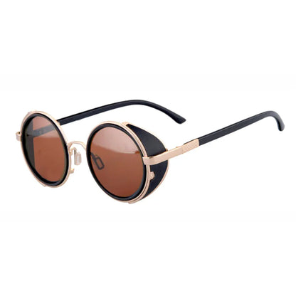 SHAUNA™ Vintage Round Steampunk Sunglasses – Unisex Retro Punk UV400 Designer Eyewear