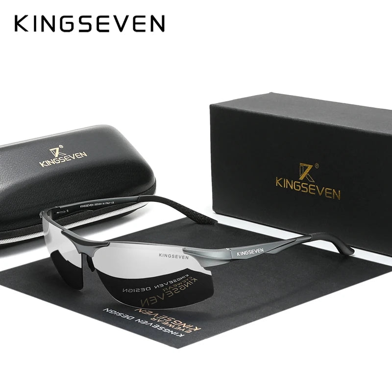 KINGSEVEN™ 9126 Polarized Aviator Sunglasses – Men's Premium Aluminum Eyewear with Mirror Lens | Unisex Driving Shades