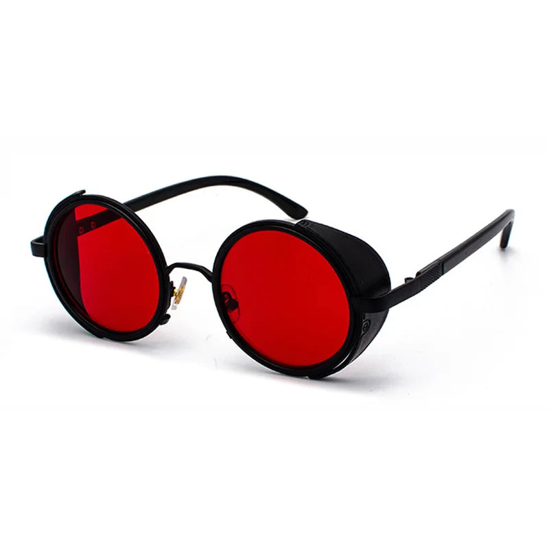 SHAUNA™ Vintage Round Steampunk Sunglasses – Unisex Retro Punk UV400 Designer Eyewear