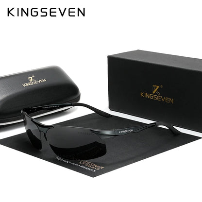 KINGSEVEN™ 9126 Polarized Aviator Sunglasses – Men's Premium Aluminum Eyewear with Mirror Lens | Unisex Driving Shades