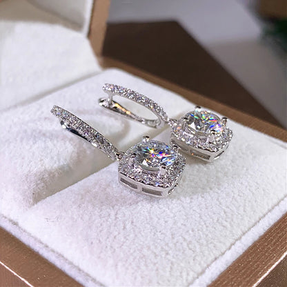 Huitan Trendy Square Drop Earrings – Elegant Bridal & Wedding Dangle Jewelry for Women