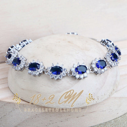 Celestial Blue Bridal Set – 925 Sterling Silver Wedding Jewelry with Blue Zirconia Stones