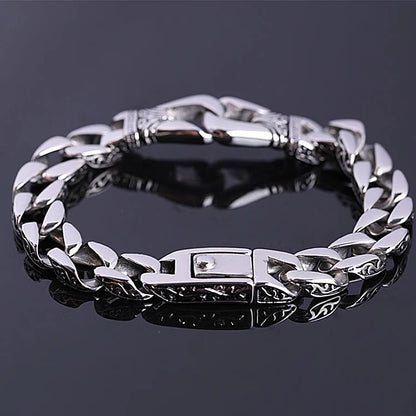 Vintage Silver Ethnic Dragon Cuff Bracelet – Bold Men’s Motorcycle & Street Style Jewelry