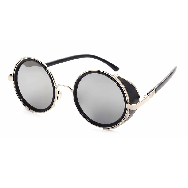 SHAUNA™ Vintage Round Steampunk Sunglasses – Unisex Retro Punk UV400 Designer Eyewear