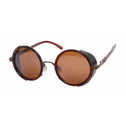 Retro Steampunk Round Sunglasses – Metal Shield Designer Eyewear for Men & Women | UV400 Mirror Lens Fashion Glasses