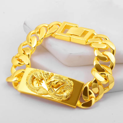 Vintage Silver Ethnic Dragon Cuff Bracelet – Bold Men’s Motorcycle & Street Style Jewelry