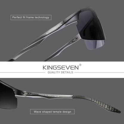 KINGSEVEN™ 9126 Polarized Aviator Sunglasses – Men's Premium Aluminum Eyewear with Mirror Lens | Unisex Driving Shades