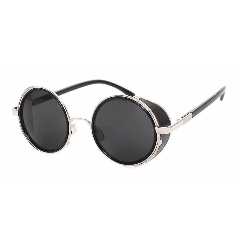 SHAUNA™ Vintage Round Steampunk Sunglasses – Unisex Retro Punk UV400 Designer Eyewear