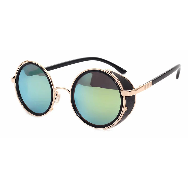 SHAUNA™ Vintage Round Steampunk Sunglasses – Unisex Retro Punk UV400 Designer Eyewear