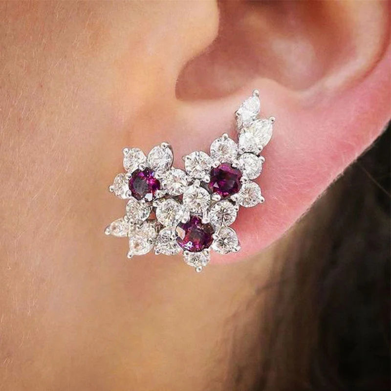 Huitan™ Dazzling CZ Stud Earrings – Glamorous Sparkle for Parties & Everyday Elegance