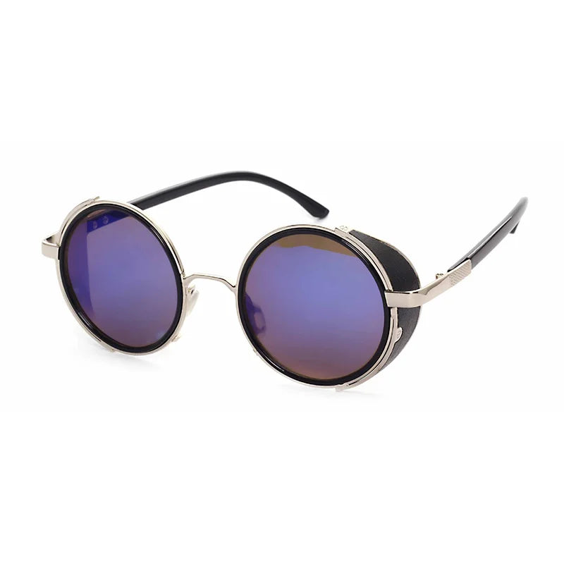 SHAUNA™ Vintage Round Steampunk Sunglasses – Unisex Retro Punk UV400 Designer Eyewear