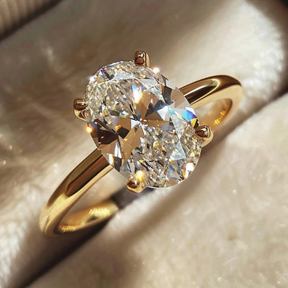 ZircoShine™ 925 Sterling Silver Oval-Cut Zircon Ring – 1–8CT Sparkling Engagement & Wedding Band | Luxury Fine Jewelry for Women