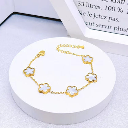 BloomFlip™ Reversible 5-Petal Flower Jewelry Set – Stainless Steel Necklace, Bracelet & Earrings (2-in-1 Wear)