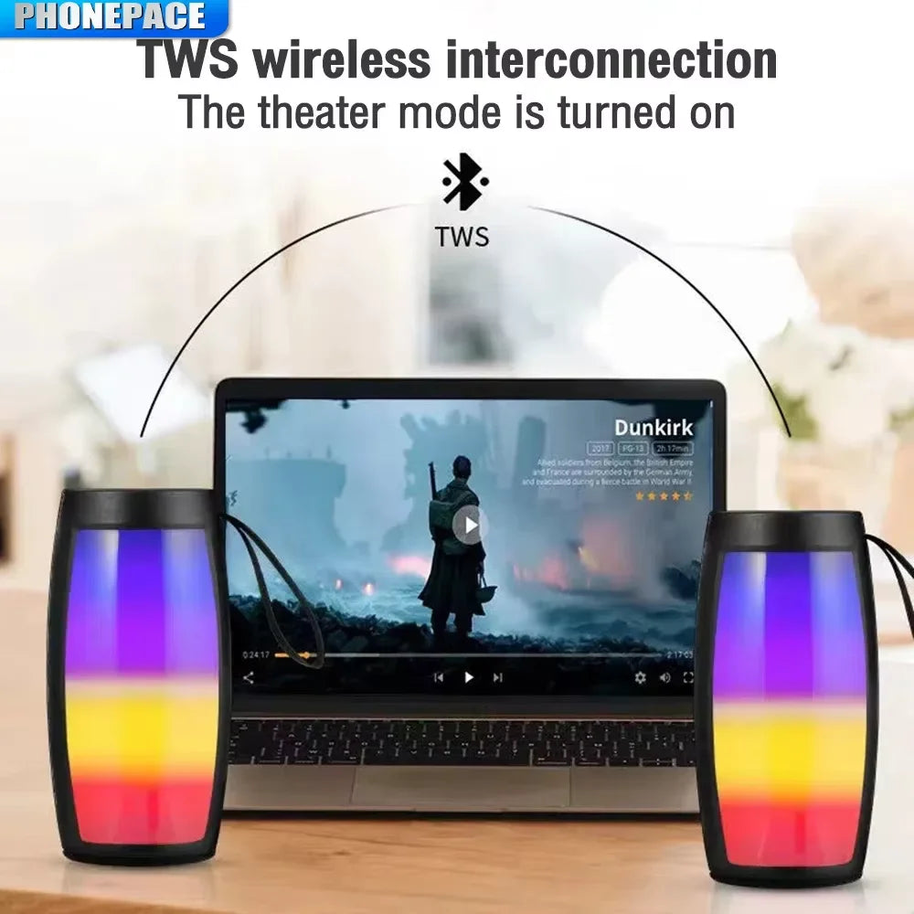 BassBlaze™ — Portable Bluetooth Speaker with Deep Bass & LED Light Show