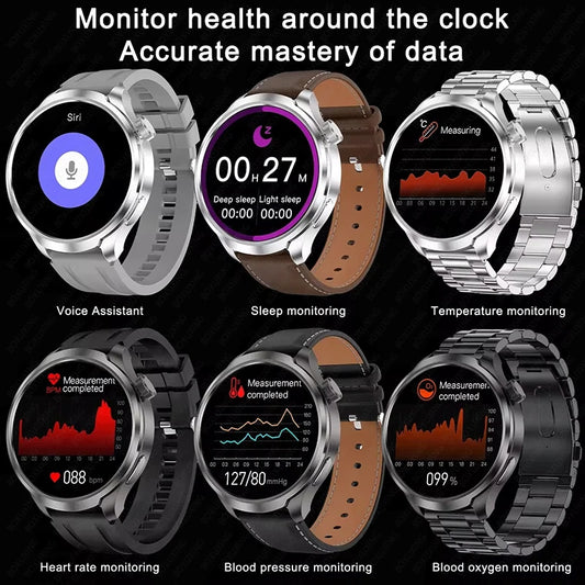 1.85" AMOLED GPS Smartwatch for Men – Outdoor Waterproof Sports Watch with NFC, Bluetooth Calls & Health Tracking