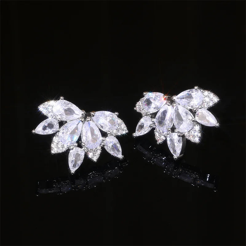 Huitan™ Dazzling CZ Stud Earrings – Glamorous Sparkle for Parties & Everyday Elegance
