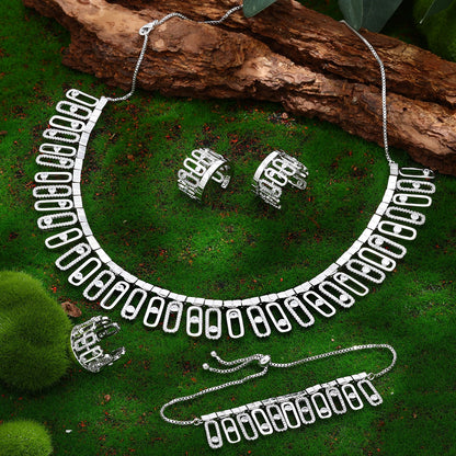 2025 Bestseller: 4-Piece Cubic Zirconia Bridal Wedding Jewelry Set – Timeless Elegance for the Modern Bride