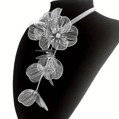 Best Lady™ 3-Piece Vintage Floral Rhinestone Jewelry Set – Handmade Party Statement Necklace, Earrings & Ring