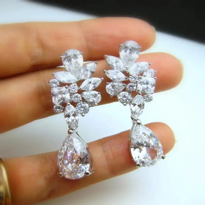 Huitan™ Dazzling CZ Stud Earrings – Glamorous Sparkle for Parties & Everyday Elegance
