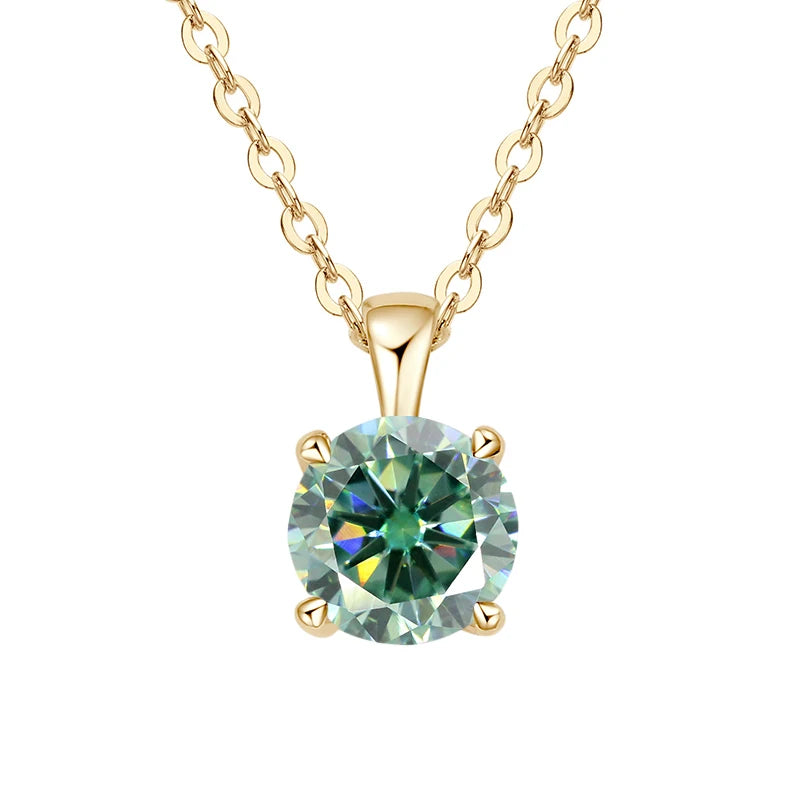 JoyceJelly™ 1ct Moissanite Pendant Necklace | Classic 4-Prong Luxury Fine Jewelry