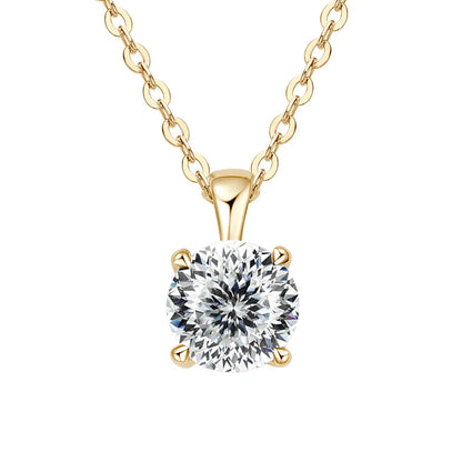 JoyceJelly™ 1ct Moissanite Pendant Necklace | Classic 4-Prong Luxury Fine Jewelry